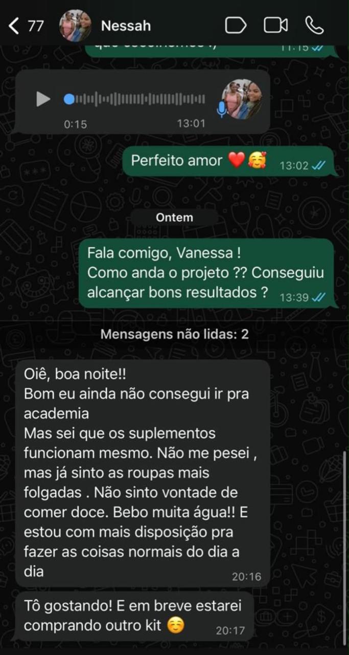 Depoimento de Vanessa no WhatsApp